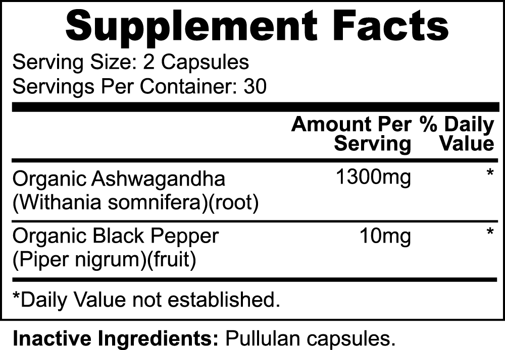 Ashwagandha Capsules (with Black Pepper)